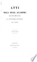 Atti dell'Accademia lucchese di scienze, lettere ed arti