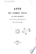 Atti dell'assemblea di Toscana ed altri documenti relativi alle sue deliberazioni del 16 e 20 agosto 1859