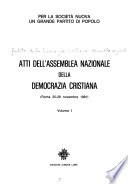 Atti dell'Assemblea nazionale della Democrazia cristiana