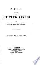 ATTI DELL'I R. ISTITUTO VENETO DE SCIENZE, LETTERE ED ARTI