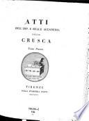 Atti dell'imp. e reale Accademia della Crusca