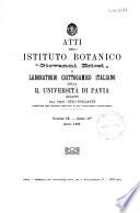 Atti dell'Istituto botanico Giovanni Briosi e laboratorio crittogamico italiano della R. università di Pavia