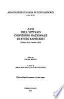 Atti dell'ottavo Convegno nazionale di studi sanscriti