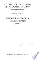 Atti della Accademia dei fisiocritici in Siena
