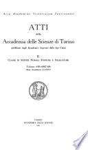 Atti della Accademia delle scienze di Torino