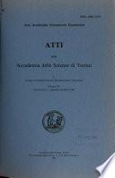 Atti della Accademia delle scienze di Torino