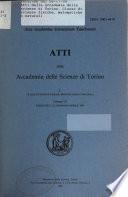 Atti della Accademia delle scienze di Torino