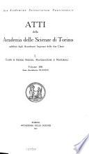 Atti della Accademia delle scienze di Torino