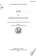 Atti della Accademia delle scienze di Torino
