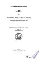 Atti della Accademia delle scienze di Torino