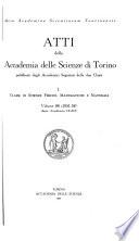 Atti della Accademia delle scienze di Torino