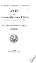 Atti della Accademia delle scienze di Torino