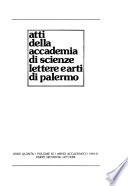 Atti della Accademia di scienze, lettere e arti di Palermo