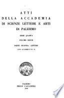 Atti della Accademia di scienze, lettere e arti di Palermo