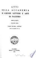 Atti della Accademia di scienze, lettere e arti di Palermo