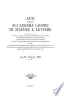 Atti della Accademia ligure di scienze e lettere