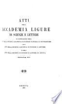 Atti della Accademia Ligure di Scienze e Lettere