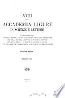 Atti della Accademia ligure di scienze e lettere