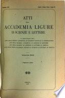 Atti della Accademia ligure di scienze e lettere