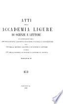 Atti della Accademia Ligure di scienze e lettere