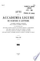 Atti della Accademia ligure di scienze e lettere