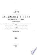 Atti della Accademia ligure di scienze e lettere