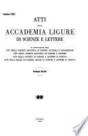 Atti della Accademia ligure di scienze e lettere
