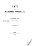 Atti della Accademia pontaniana