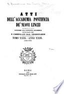 Atti della Accademia pontificia de' nuovi Lincei