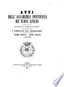 Atti della Accademia pontificia de' nuovi Lincei