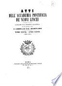 Atti della Accademia pontificia de' nuovi Lincei