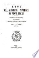 Atti della Accademia pontificia de' nuovi Lincei