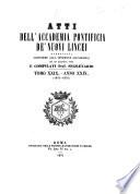 Atti della Accademia pontificia de' nuovi Lincei