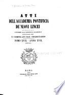 Atti della Accademia pontificia de' nuovi Lincei