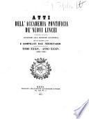 Atti della Accademia pontificia de' nuovi Lincei