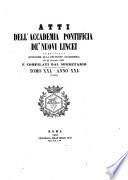 Atti della Accademia pontificia de' nuovi Lincei