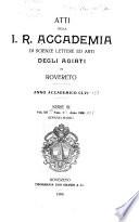 Atti della Accademia roveretana degli agiati