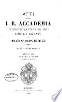 Atti della Accademia roveretana degli Agiati