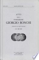 Atti Della Fondazione de Gorgio Ronchi Fondata Da Vasco Ronchi