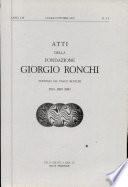 Atti Della Fondazione Giorgio Ronchi Anno LVI