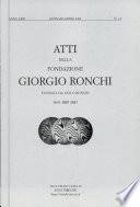 Atti Della Fondazione Giorgio Ronchi Anno LXIII N.1-2
