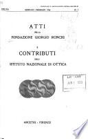 Atti Della Fondazione Giorgio Ronchi E Contributi Dell'Istituto Nazionale Di Ottica