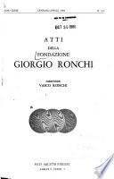 Atti della Fondazione Giorgio Ronchi