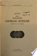 Atti della Fondazione Giorgio Ronchi