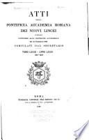 Atti della Pontificia Accademia romana dei nuovi Lincei