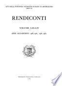 Atti della Pontificia Accademia romana di archeologia