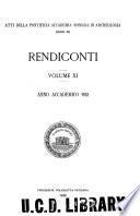 Atti della Pontificia Accademia romana di archeologia