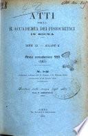 Atti della R. Accademia dei Fisiocritici in Siena