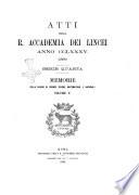 Atti della R. accademia dei Lincei. Memorie della Classe di scienze fisiche, matematiche e naturali