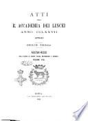 Atti della R. accademia dei Lincei. Memorie della Classe di scienze fisiche, matematiche e naturali